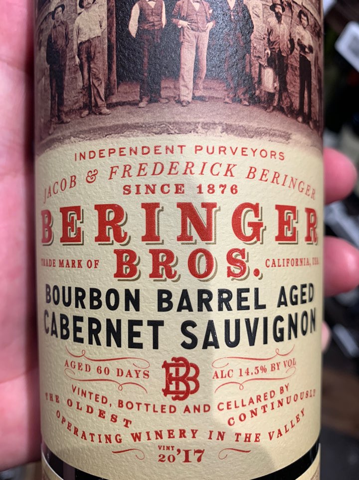 베린저 브로스 까베르네쇼비뇽 2017 Beringer Bros Bourbon Barrel Aged Cabernet Sauvignon